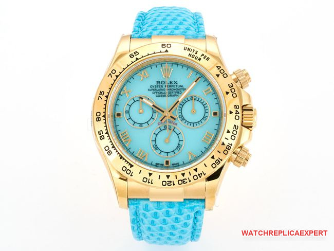 watch Rolex Daytona blue mother-of-pearl dial 116519 front live photo