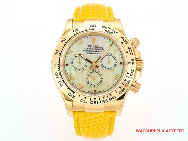 top-tier watch DaytonaRolex yellow mother-of-pearl disc 116519front live photo