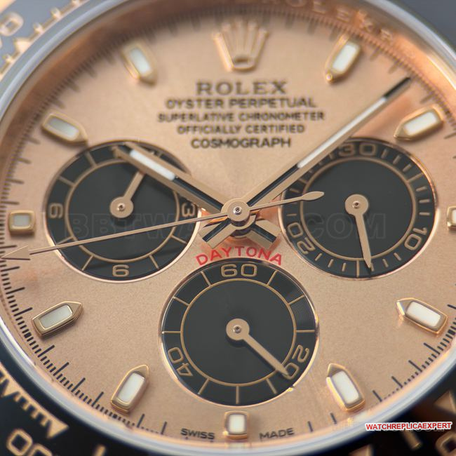 1:1replica watch CBD factory DaytonaRolexrose gold shell rose gold plate 4130front live photo