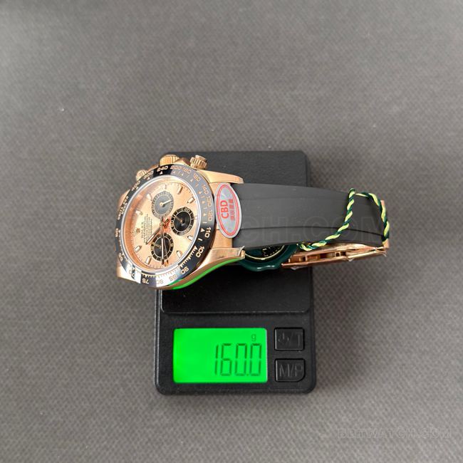 1:1replica watch CBD factory DaytonaRolexrose gold shell rose gold plate 4130 weight live photos