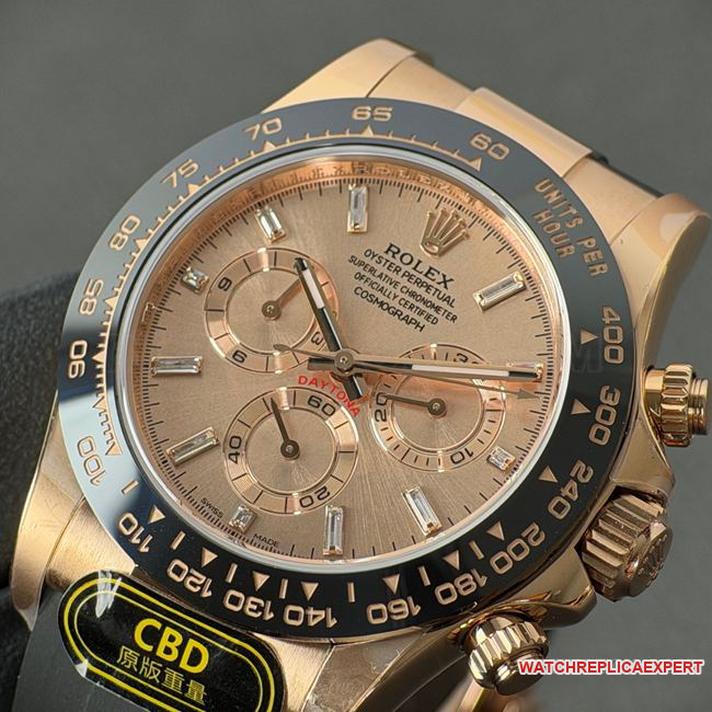 watch CBD factory DaytonaRolexrose gold shell powder plate 4130front live photo