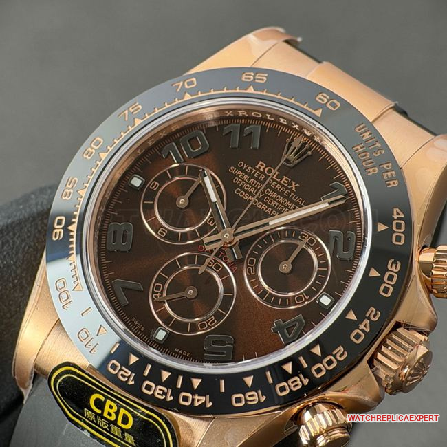 collectible watch CBD factory DaytonaRolexrose gold shell chocolate disc 4130front live photo
