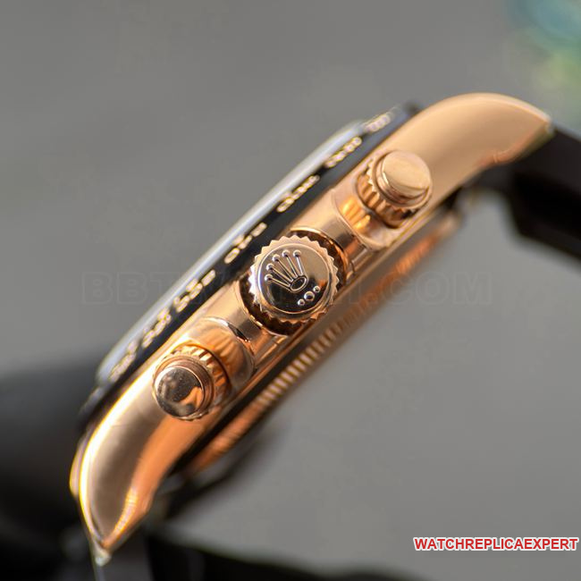 collectible watch CBD factory DaytonaRolexrose gold shell chocolate disc 4130side live photo
