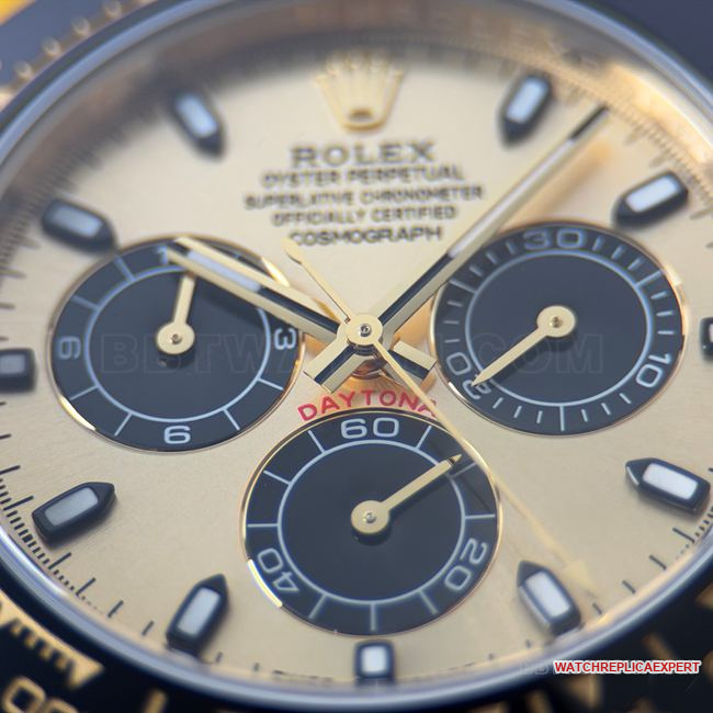 collectible watch DaytonaCBD factory Rolex gold case champagne color dial 4130front live photo