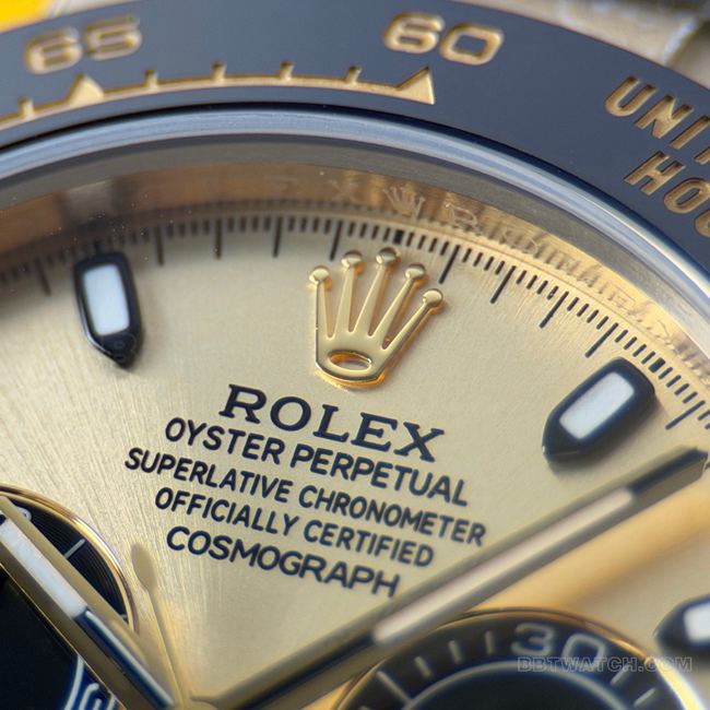 collectible watch DaytonaCBD factory Rolex gold case champagne color dial 4130front live photo