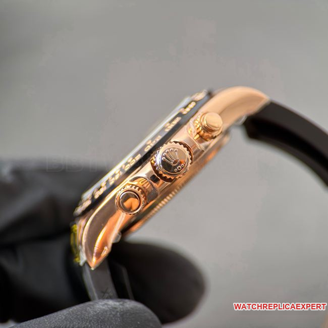 1:1replica watch DaytonaCBD factory Rolexrose gold case black dial4130side live photo