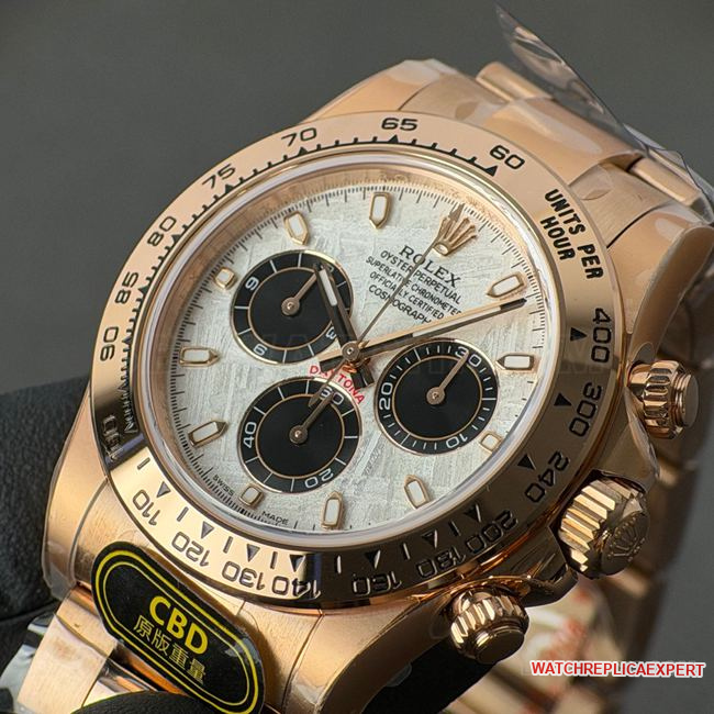 collectible watch DaytonaCBD factory Rolexrose gold case meteorite disc 4130front live photo