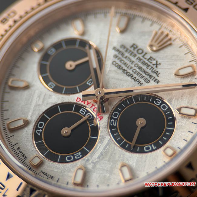 collectible watch DaytonaCBD factory Rolexrose gold case meteorite disc 4130front live photo