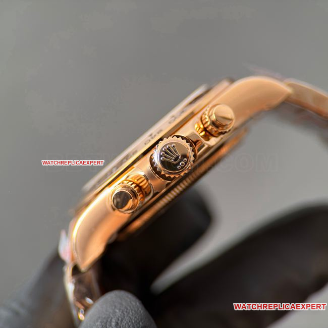 collectible watch DaytonaCBD factory Rolexrose gold case meteorite disc 4130side live photo