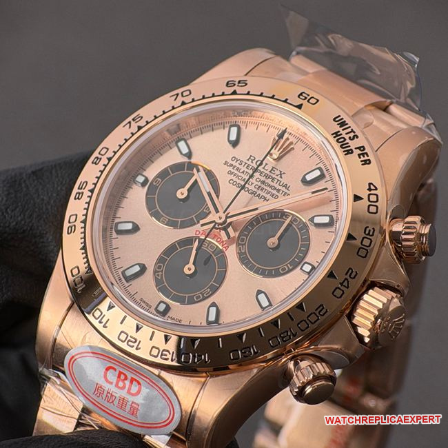top-tier watch RolexCBD factory Daytonarose gold shell champagne color plate 4130front live photo