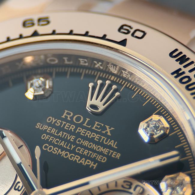 collectible watch RolexCBD factory Daytonarose gold case black dial4130front live photo