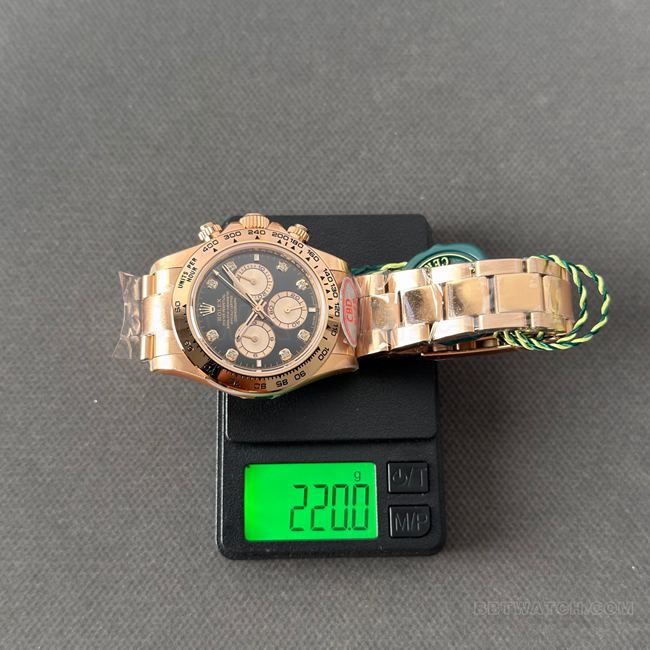 collectible watch Rolex CBD factory Daytonarose gold case black dial 4130 weight live photos