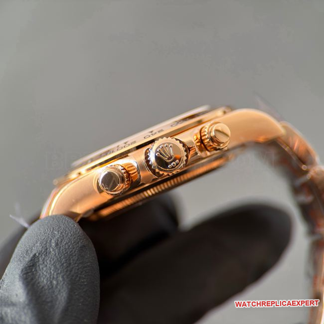 1:1replica watch RolexCBD factory Daytonarose gold case rose gold plate 4130side live photo