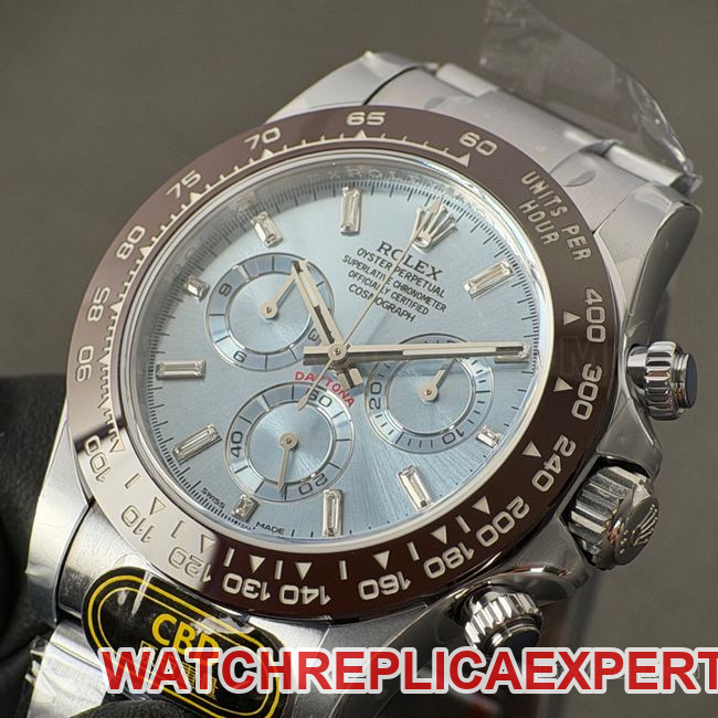 collectible watch RolexCBD factory Daytona ice blue dialsteel bracelet4130front live photo