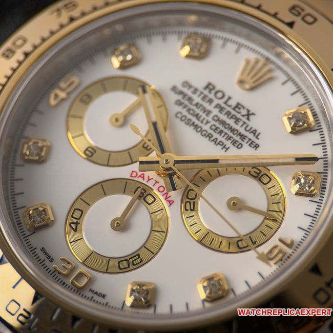 CBD Factory Daytona collectible watch Rolexwhite dial gold steel bracelet4130front live photo