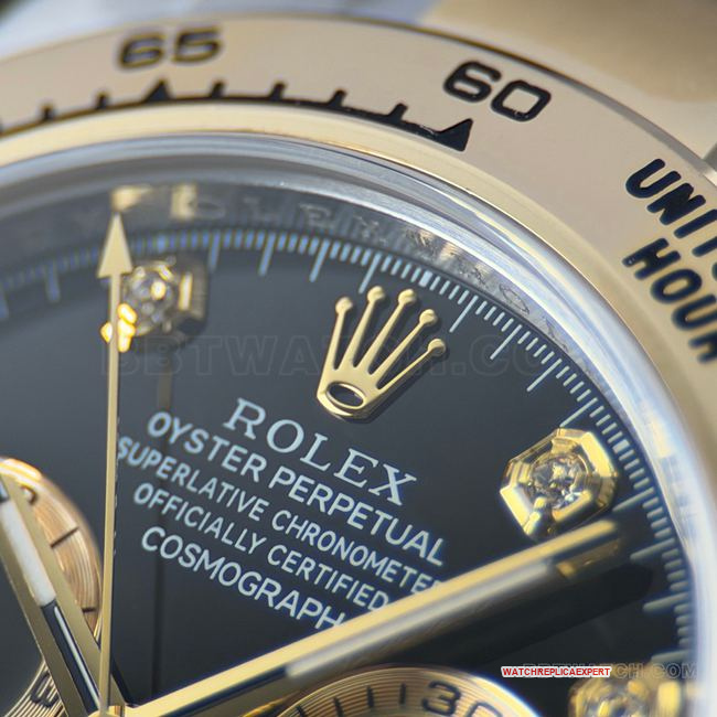 CBD Factory Daytona watch Rolexblack dial gold steel bracelet4130front live photo