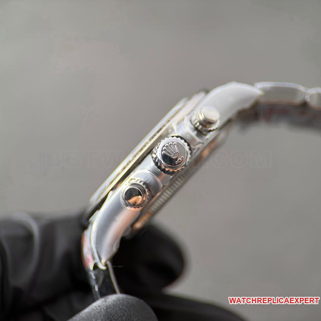 CBD Factory Daytona1:1replica watch Rolexwhite gold Le Mans black dial4132side live photo