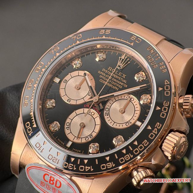 CBD factory Rolex collectible watch Daytonarose gold case black dial4131front live photo
