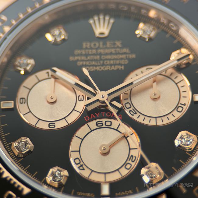 CBD factory Rolex collectible watch Daytonarose gold case black dial4131front live photo