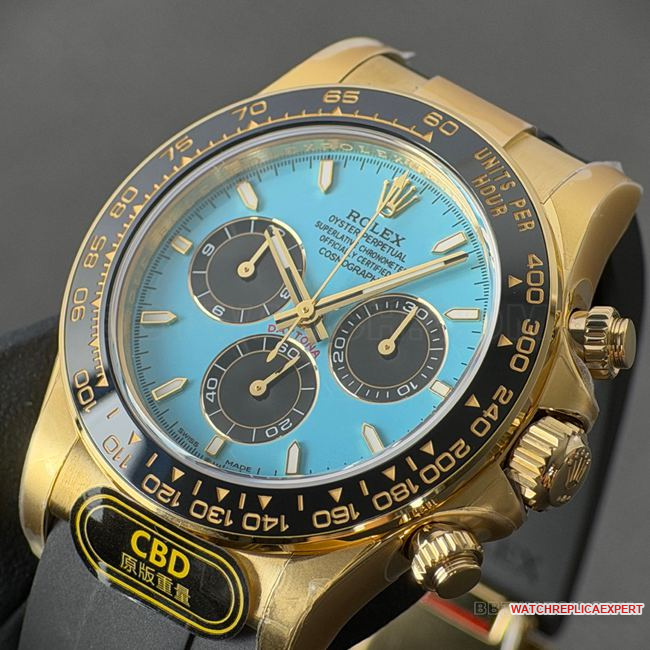 CBD Factory Rolex1:1replica watch Daytona gold case Tiffany blue dial4131front live photo