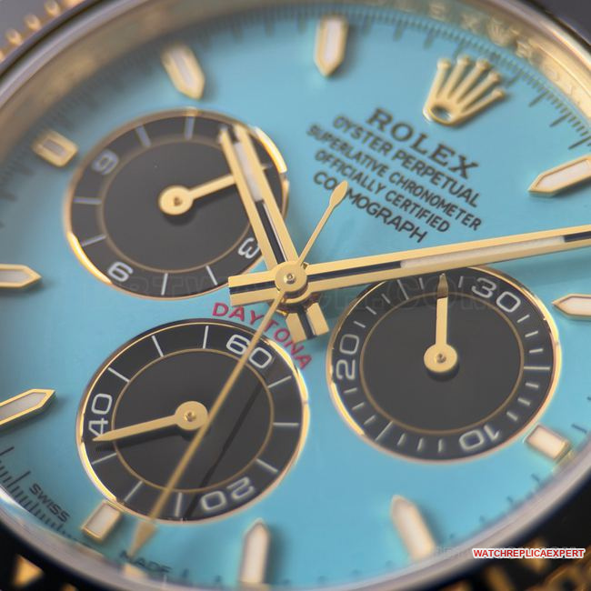CBD Factory Rolex1:1replica watch Daytona gold case Tiffany blue dial4131front live photo