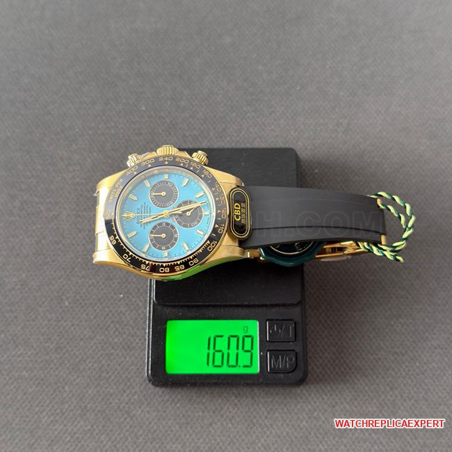 CBD Factory Rolex1:1replica watch Daytona gold case Tiffany blue dial4131 weight live photos