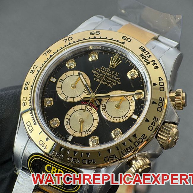 CBD factory watch Rolex Daytonablack dial gold steel bracelet4131front live photo