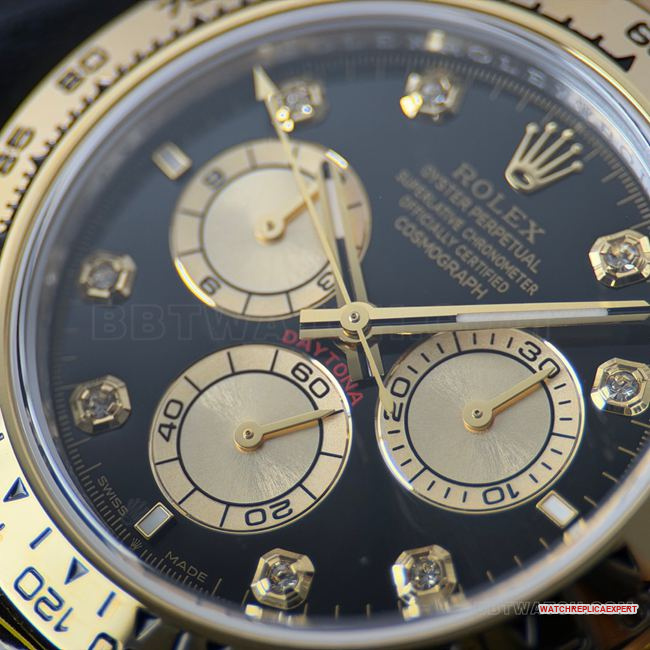 CBD factory watch Rolex Daytonablack dial gold steel bracelet4131front live photo
