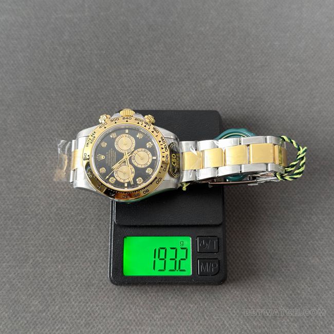 CBD factory watch Rolex Daytona black dial gold steel bracelet 4131 weight live photos
