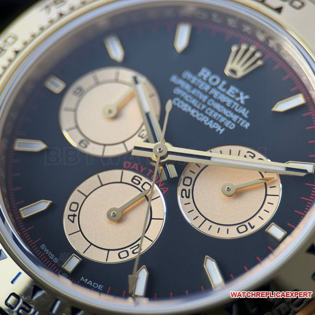 CBD factory collectible watch RolexDaytonablack dial gold steel bracelet4131front live photo