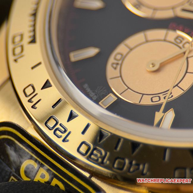 CBD factory collectible watch RolexDaytonablack dial gold steel bracelet4131front live photo