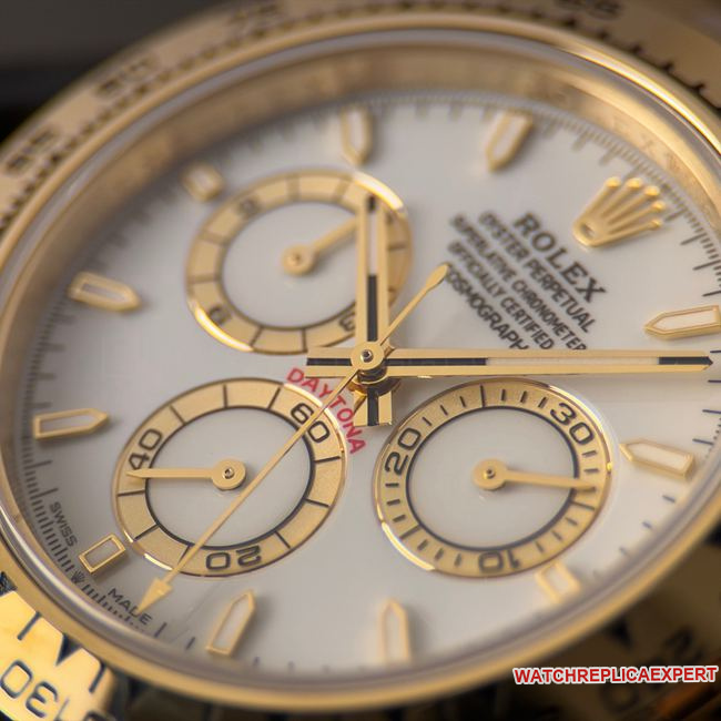 CBD factory top-tier watch DaytonaRolexwhite dial gold steel bracelet4131front live photo