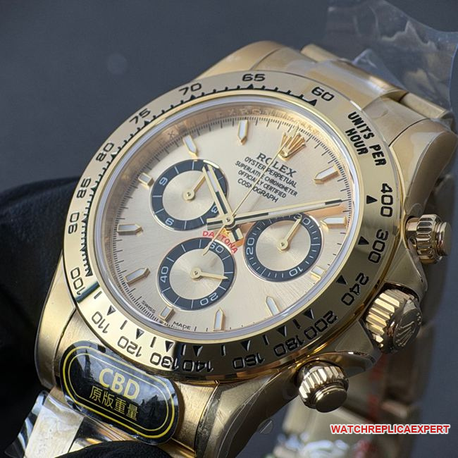CBD factory 1:1replica watch DaytonaRolex gold plate gold steel bracelet4131front live photo