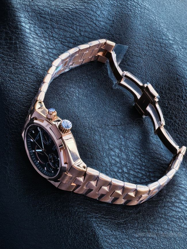 1:1replica watch KR factory across the world Vacheron Constantinrose goldblack dial47450front live photoside live photo