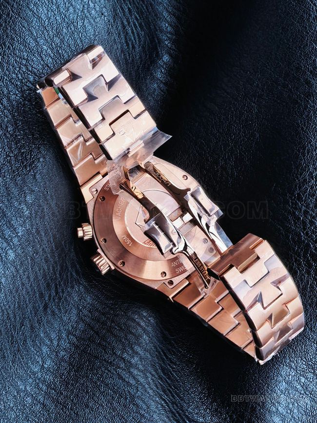 1:1replica watch KR factory across the world Vacheron Constantinrose goldblack dial47450front live photoclasplive photos