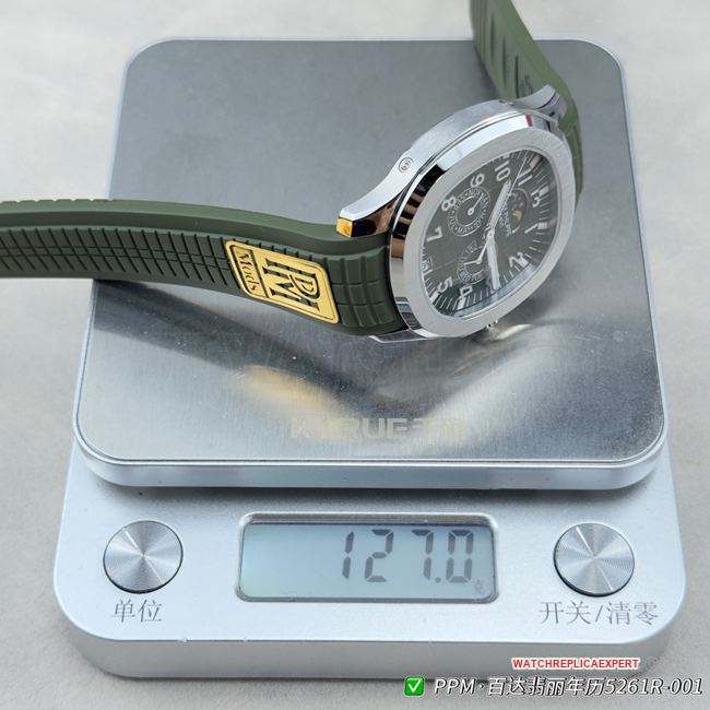 watch Patek PhilippePPM factory Aquanautgreen dial5261 weight live photos