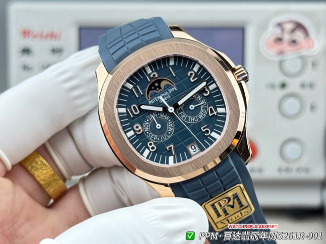 PPM factory top-tier watch Patek PhilippeAquanautblue dial5261front live photo