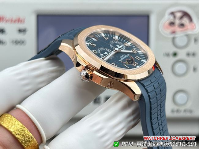 PPM factory top-tier watch Patek PhilippeAquanautblue dial5261side live photo