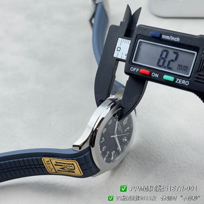 PPM factory 1:1replica watch Patek PhilippeAquanautblue dial thickness live photos