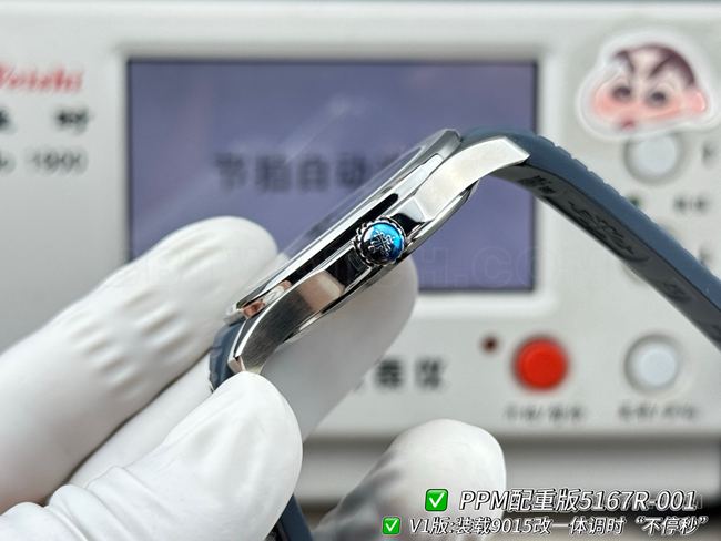 PPM factory 1:1replica watch Patek PhilippeAquanautblue dialside live photo