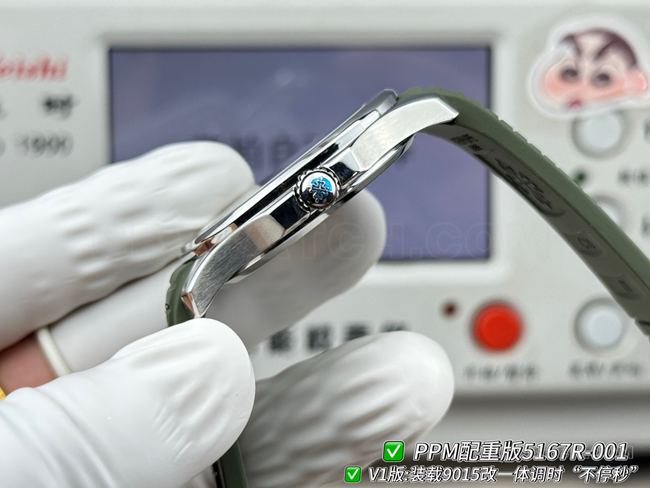 PPM factory watch Patek PhilippeAquanautgreen dialside live photo