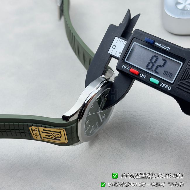 PPM factory watch Patek PhilippeAquanautgreen dial thickness live photos