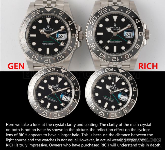 RICH factory Rolex GMT-Master black and gray circle 126710 top-tier watch comparison Genuine difference appearance live photos
