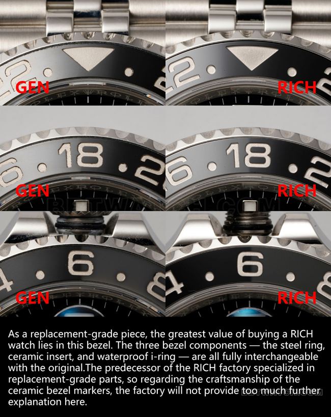 RICH factory Rolex GMT-Master black and gray circle 126710 top-tier watch comparison Genuine difference appearance live photos
