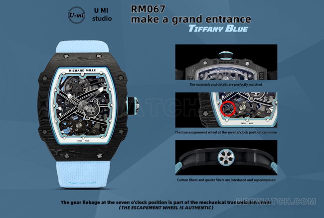 top-tier watch UMI factory Richard Mille hollow dialRM067-02front live photo