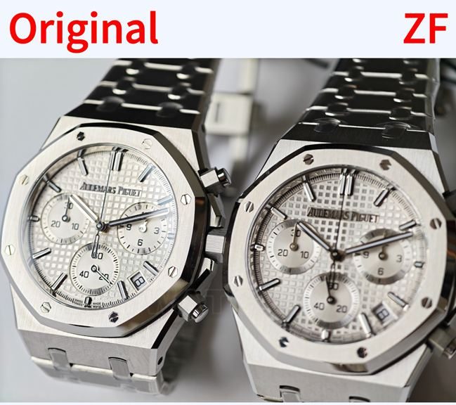 ZF FactoryAudemars PiguetRoyal Oaksilver dialchronographtop-tier watch 26240 comparison Genuine difference front live photo