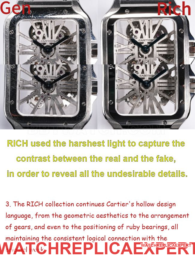 RF factory Cartier hollow Santos top-tier watch comparison Genuine difference