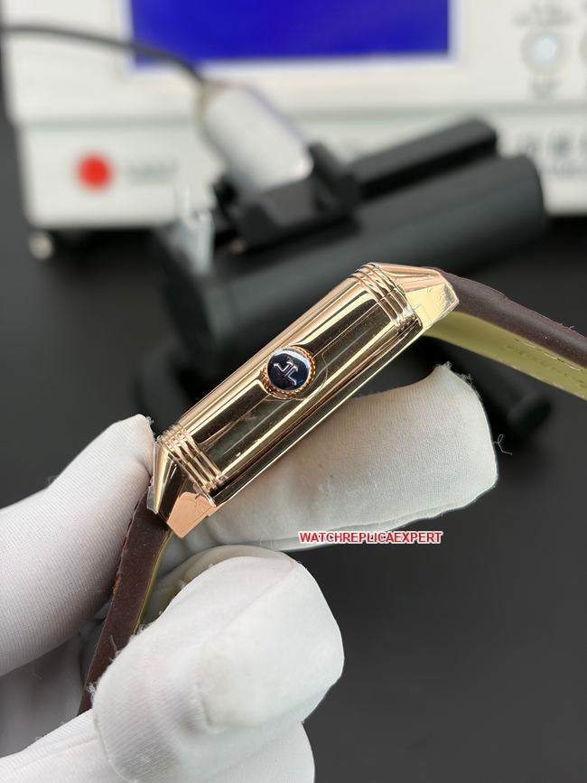 top-tier watch JJF factory Jaeger-LeCoultre flip watch burgundy dial 398256Jside live photo