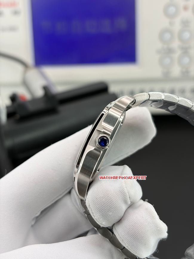 top-tier watch BV factory Santos Cartierwhite dialsteel braceletside live photo