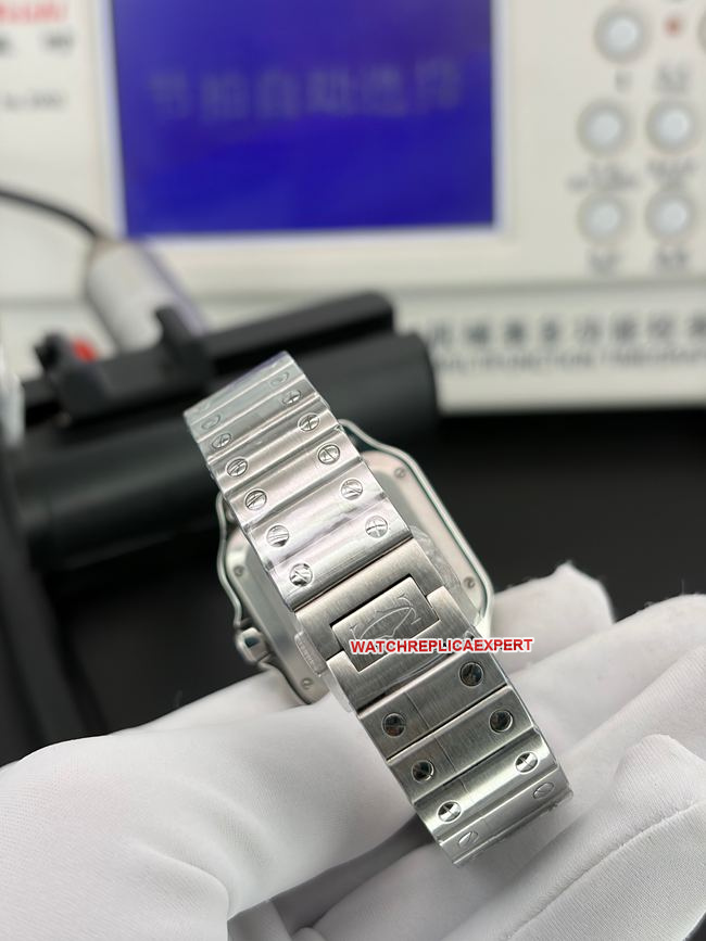 top-tier watch BV factory Santos Cartierwhite dialsteel braceletbraceletlive photos